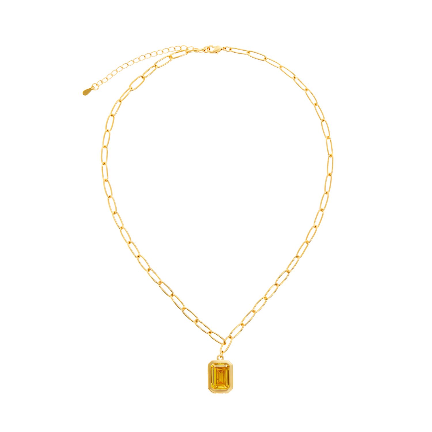Колье Piped Edge Crystal Necklace – Yellow