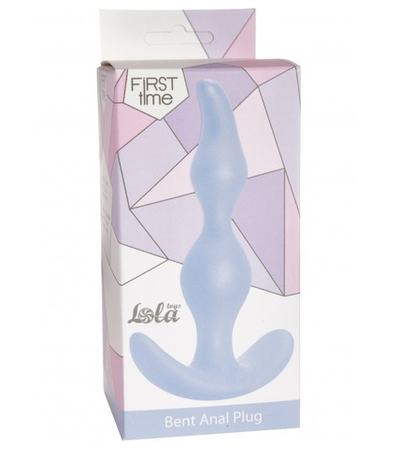 Анальная втулка Bent Anal Plug голубой 13 см