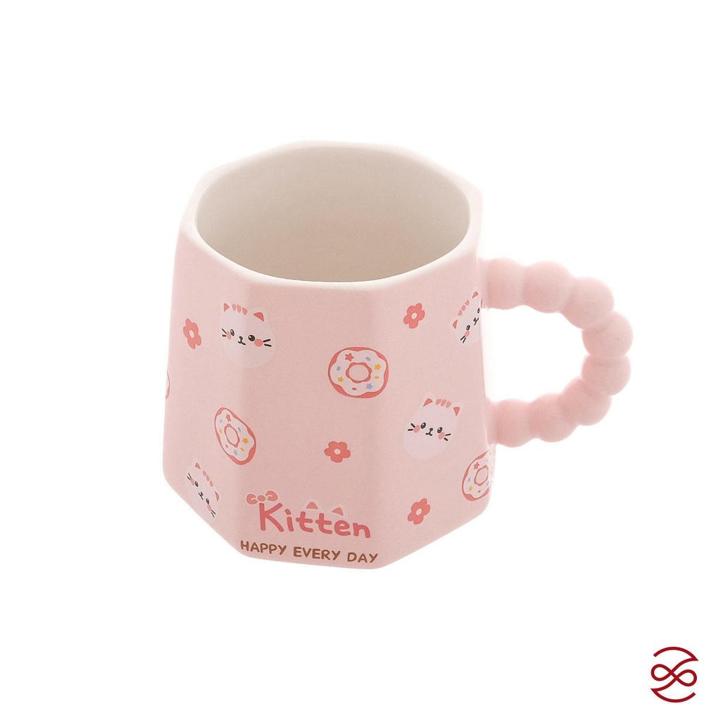 Кружка с крышкой и трубочкой Repast Котенок 400 мл, 9,8*12 см