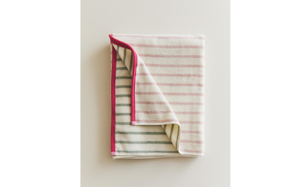 Zara Home Полотенце для лица и рук из хлопка, в полоску · 5638/013