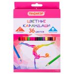 Карандаши цветные ПИФАГОР "БЫСТРЕЕ! ВЫШЕ! СИЛЬНЕЕ!", 36 цветов, классические, заточенные, 181814