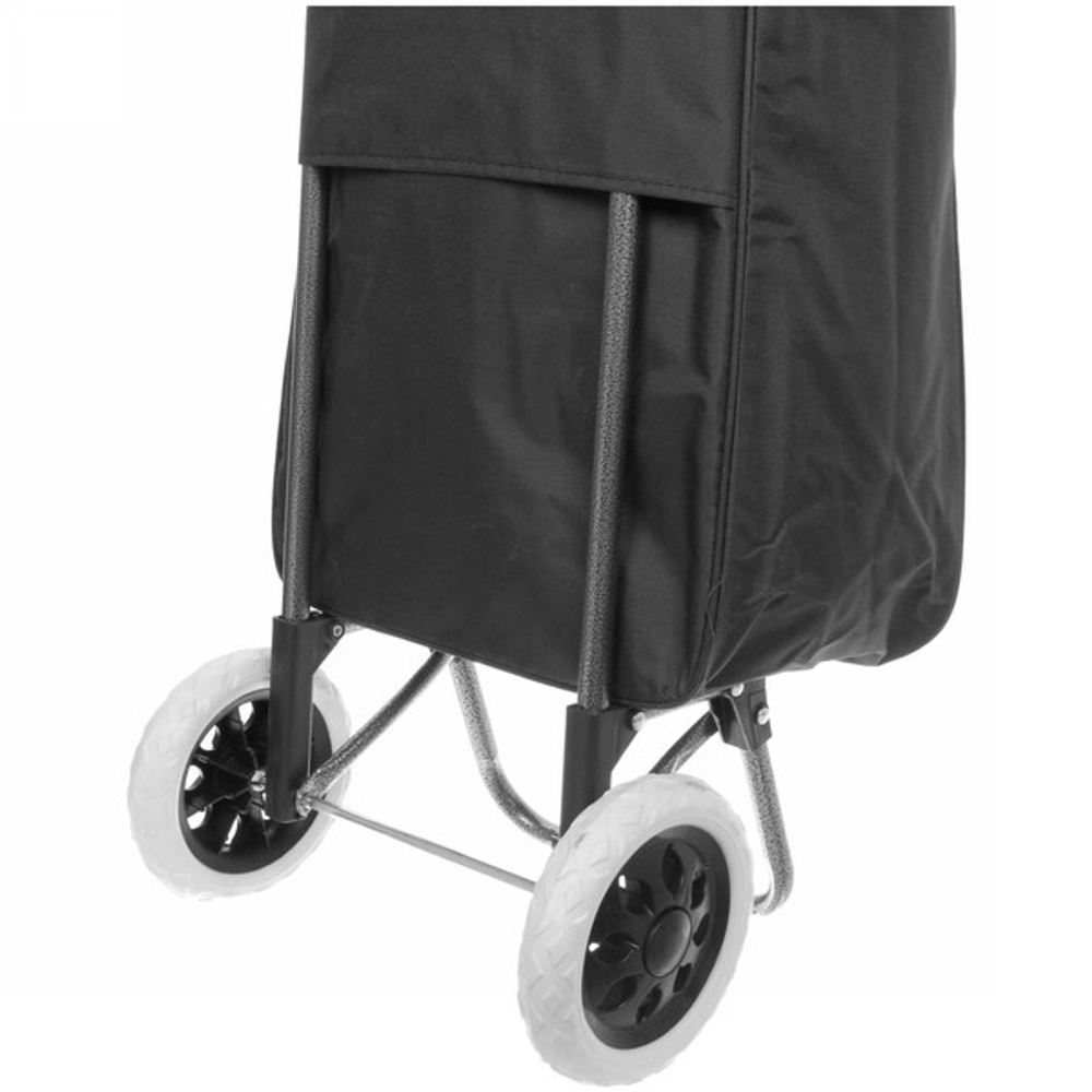 Тележка хозяйственная с сумкой (93*30*34см, колеса 16см,грузоподъемность до 30 кг) Shopping черная