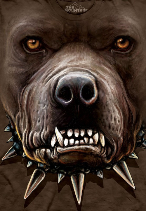 Футболка Mountain с изображением злого питбуля - Angry Pitbull Face