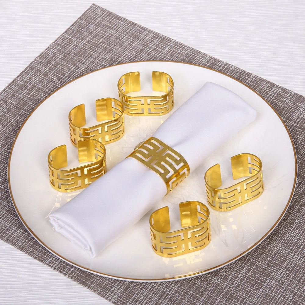 Набор колец для салфеток 6шт «Олимпия» 5,5*3см, золото