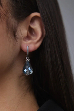 Серьги "Венеция" оттенок Лондон блу, фурнитура серебро