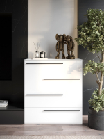 Комод SOHO для одежды, 4 ящика, цвет белый, габариты 80х90х40 см