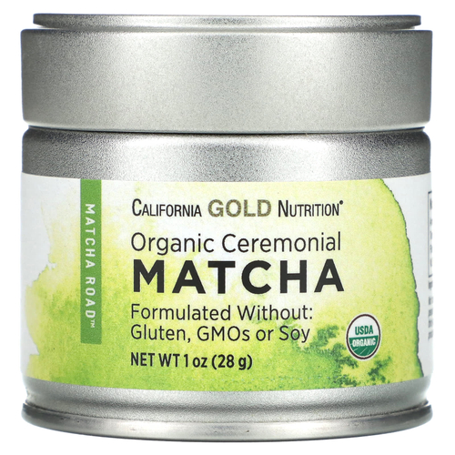 California Gold Nutrition, Matcha Road, органический церемониальный чай матча, 28 г (1 унция)