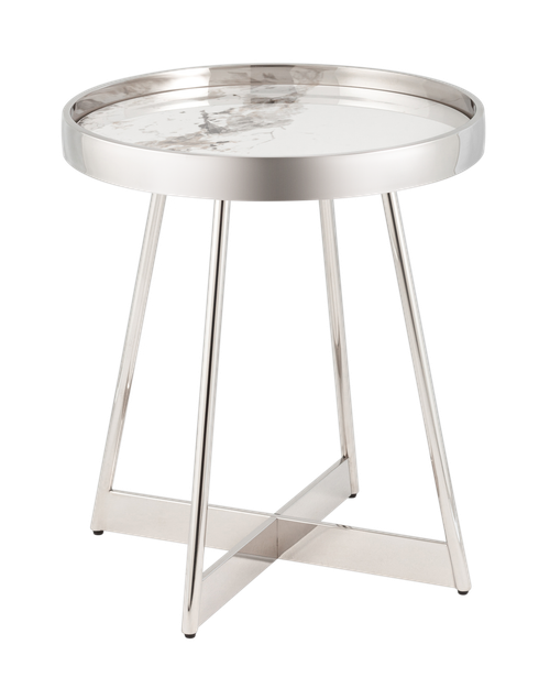 Журнальный столик Гера 50*50 см сталь серебро