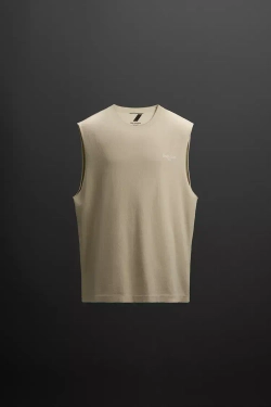 ZARA ФУТБОЛКА С ПРИНТОМ, ЭКРЮ