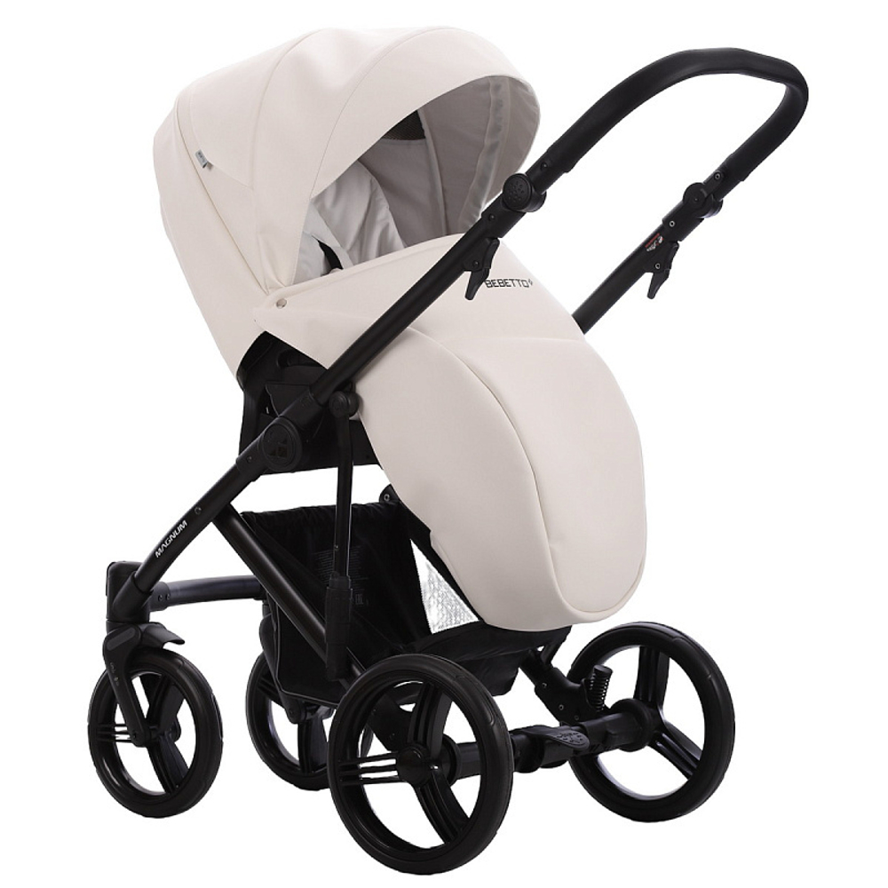Детская коляска Bebetto Magnum Light Pro 3 в 1 с автокреслом Avionaut Cosmo 07 белая кожа