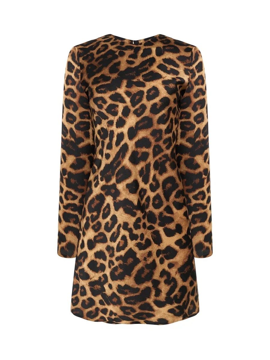 Платье из шелка косого кроя мини лео