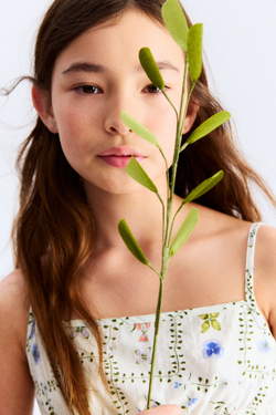 H&M Топ на бретелях со сборками, белый