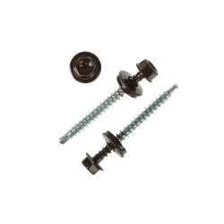 Саморез кровельный шоколадно-коричневый 5,5х19мм 7 штук