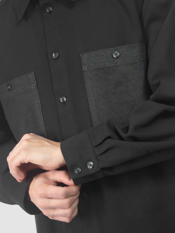 Рубашка Patchwork черная - фото 7