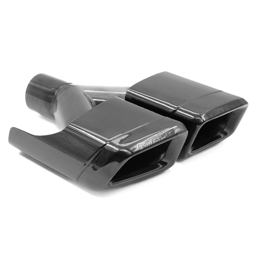 Насадка на глушитель AFM2-63-255х100-300L ЧЕРНАЯ квадрат Benz W212 E63