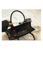 Сумка для учебы большая а4 тоут черная y2k с бантиком