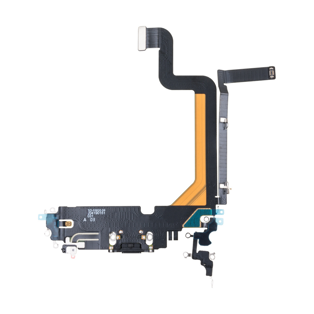 Шлейф для Apple iPhone 14 Pro Max на системный разъем/микрофон Черный - Премиум