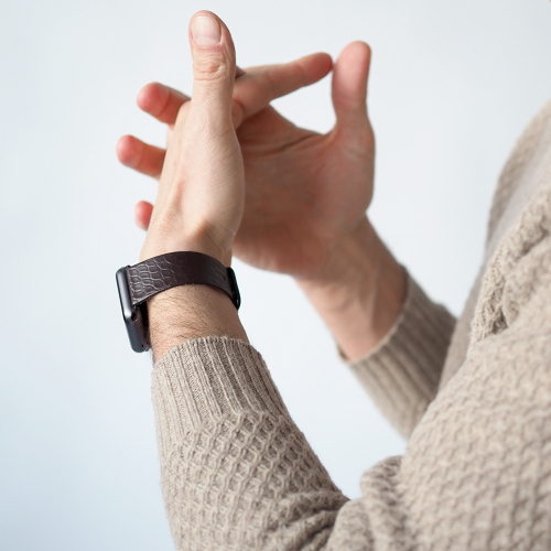 Ремешок для Apple Watch 44/45/46 mm из кожи аллигатора, темно-коричневого цвета