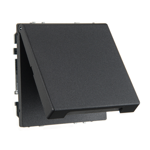 Розетка IP44 крышкой, 16А 250В пружинные зажимы c/з LIREGUS MODERN IKL16-208-01.M/BM антрацит матовый