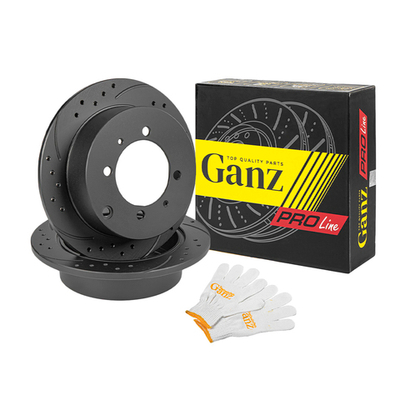 Диск тормозной GANZ задний перфорированный PRO-Line с покрытием (комплект - 2 шт) MITSUBISHI Lancer 9 / Galant 6 Арт.: GIJ06039S