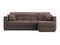 Диван угловой с оттоманкой Неаполь 1,4 - Velutto 23 шоколад/накладка венге