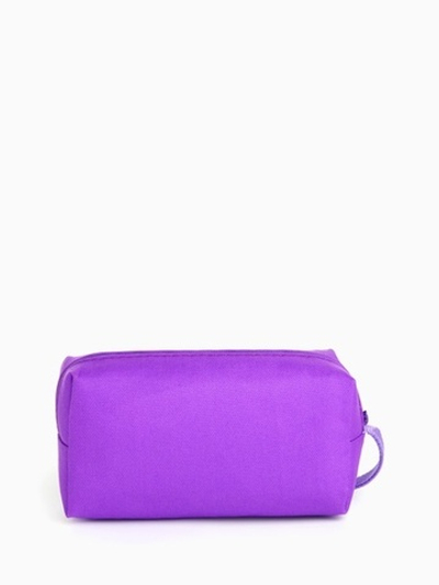 Косметичка на молнии объёмная, с ручкой, маленькая, сиреневая