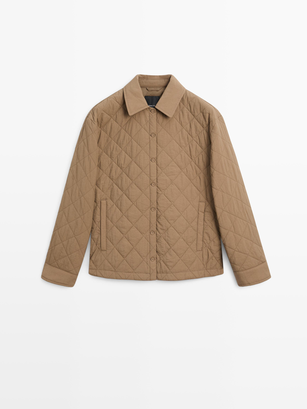 Massimo Dutti Короткая легкая стеганая куртка, коричневый