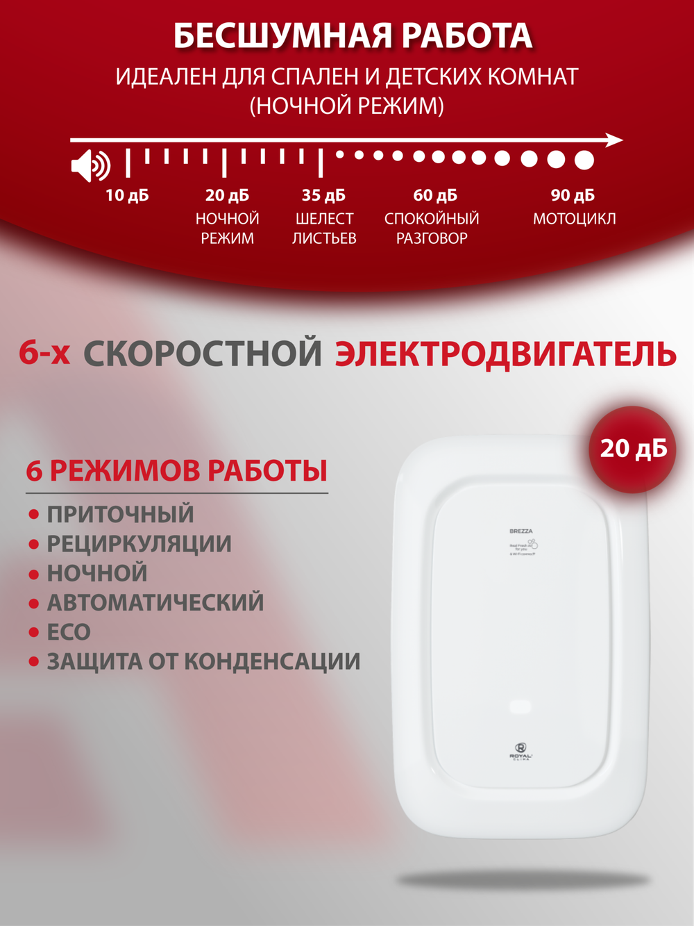 Приточный очиститель воздуха Royal Clima Brezza RCB 150 Lux без нагревателя
