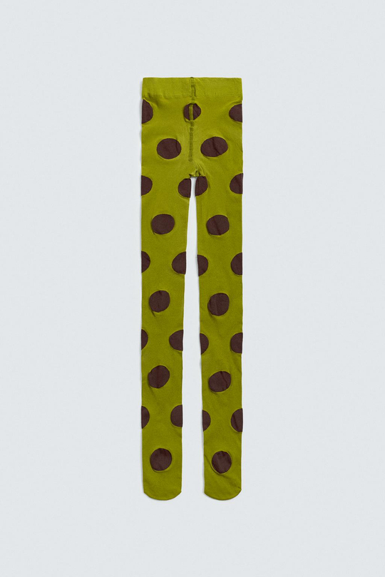 ZARA HARRY LAMBERT X DISNEY КОЛГОТКИ В ГОРОХ, ЗЕЛЕНЫЙ