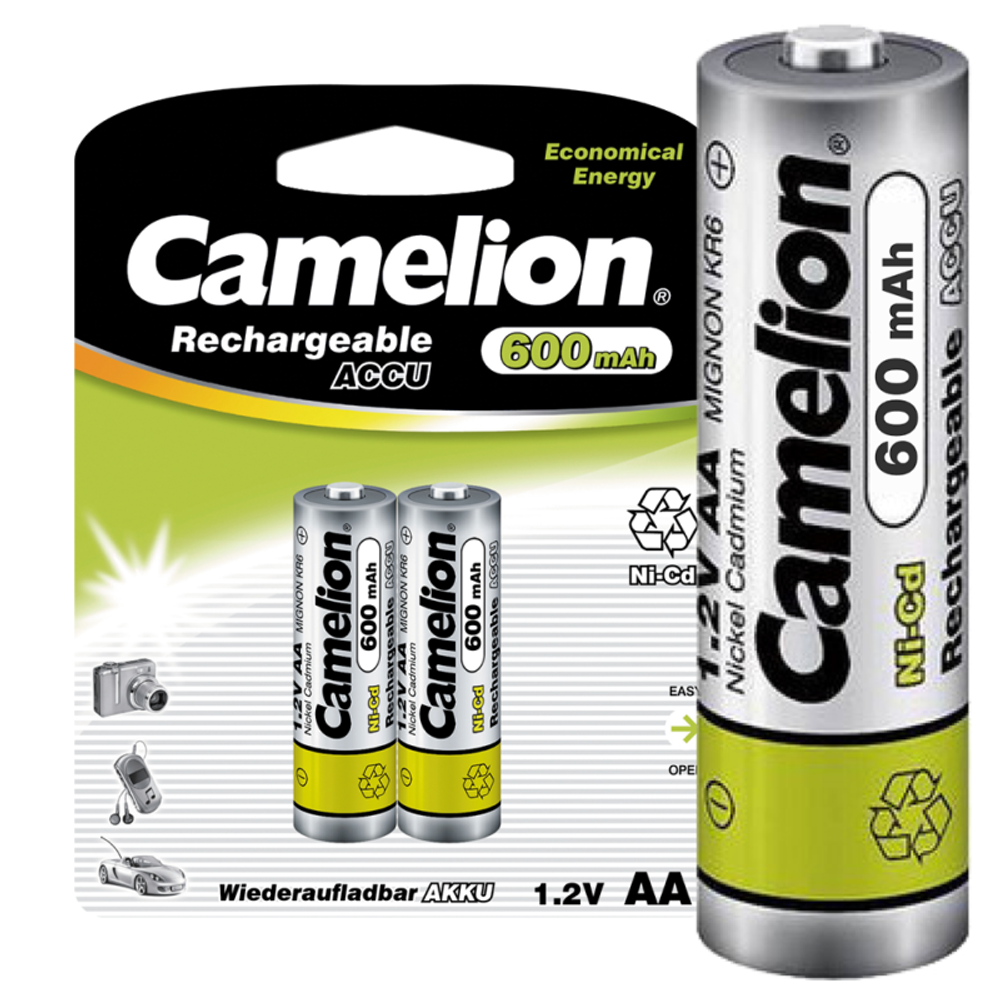 Аккумулятор AA/R6 600мА.ч NI-CD BL-2 металлик (блист.2шт) Camelion 1657
