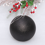 Новогодний шар 20 см «Глиттер», черный