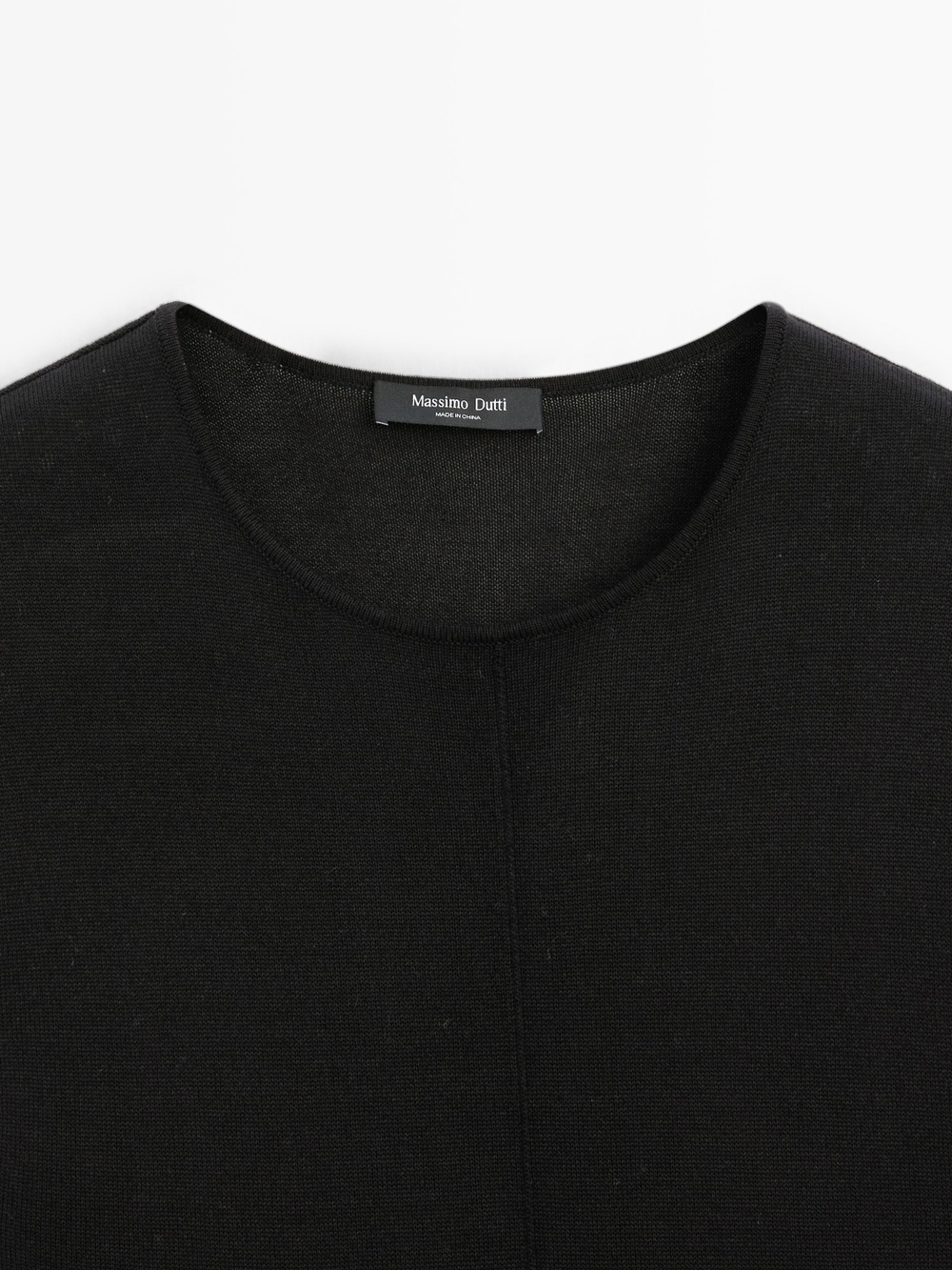 Massimo Dutti Длинное платье с контрастной отделкой, черный