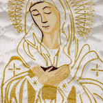 Комплект ритуальный с вышивкой "Богородица" атлас-стеганка