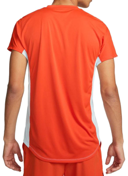 Футболка мужская теннисная Nike Court Dri-Fit ADV Slam Top - white/team orange/glacier blue/black
