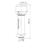 Комплект вентиляции: Вентиляционный выход изолированный D125/160/700 утепленный, проходной элемент для металлочерепицы Monterrey, колпак вентиляционный TP D 160 мм, серый