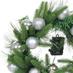 Венок хвойный «Сказочное чудо» d-40 см, ПВХ, литой ПВХ, Серебро