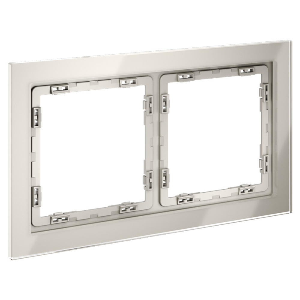 Рамка стеклянная VOLTUM S70 на 2 поста, (кашемир, стекло)