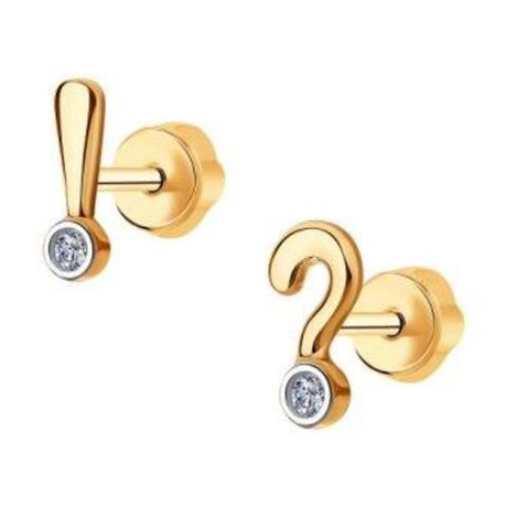 Серьги из золота с фианитами