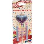 Свечи для торта Цифра Воздушное сердце «8» (свечи 8 см, сердце 5*13 см)