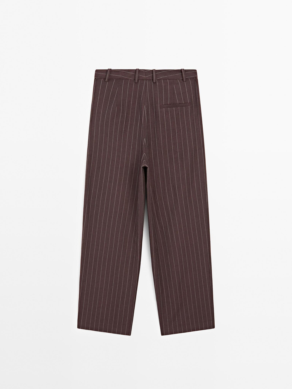 Massimo Dutti Брюки в тонкую полоску с вытачками, бордовый