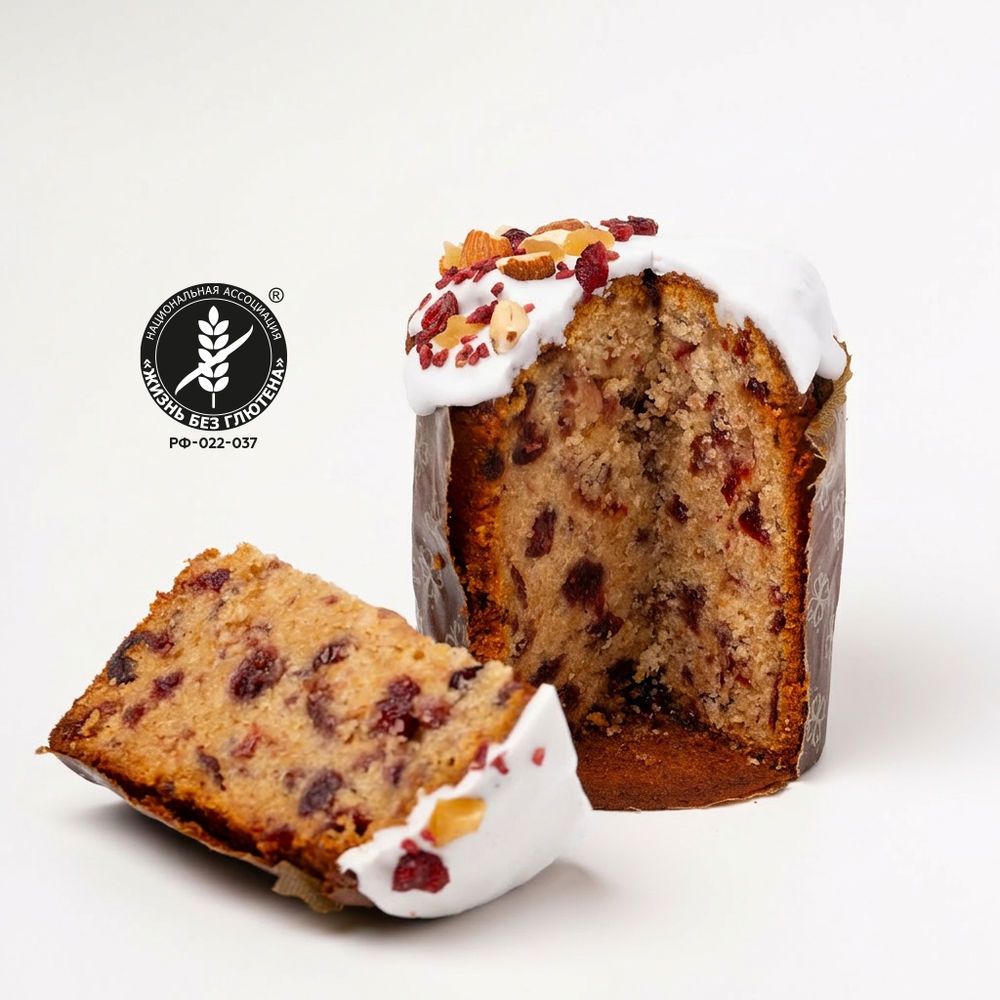 Предзаказ! Кулич без глютена с вяленой клюквой "Так можно", 520 г