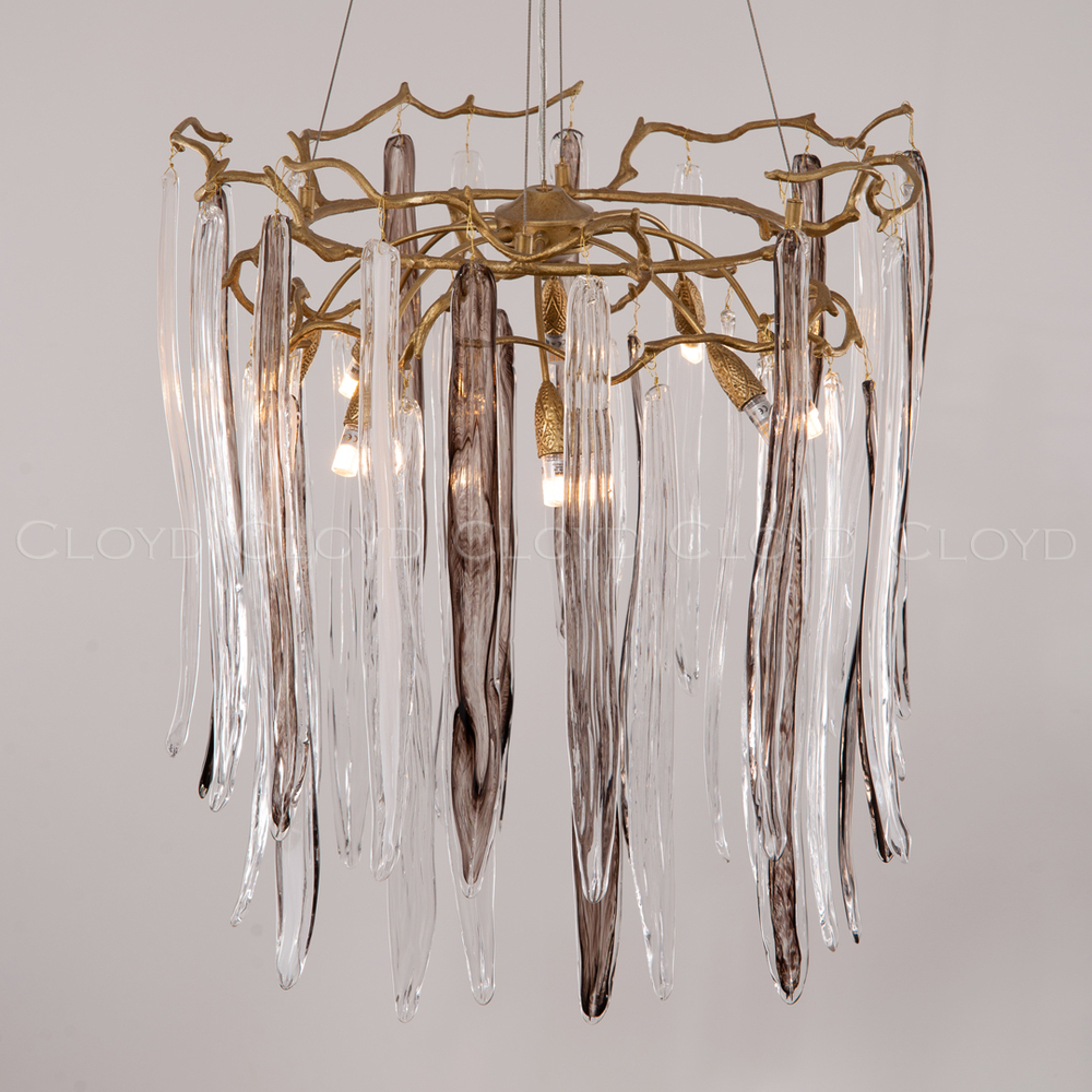 Люстра Cloyd SULAWESI C8 / Ø61 см - латунь - черн. стекло (арт.10399)