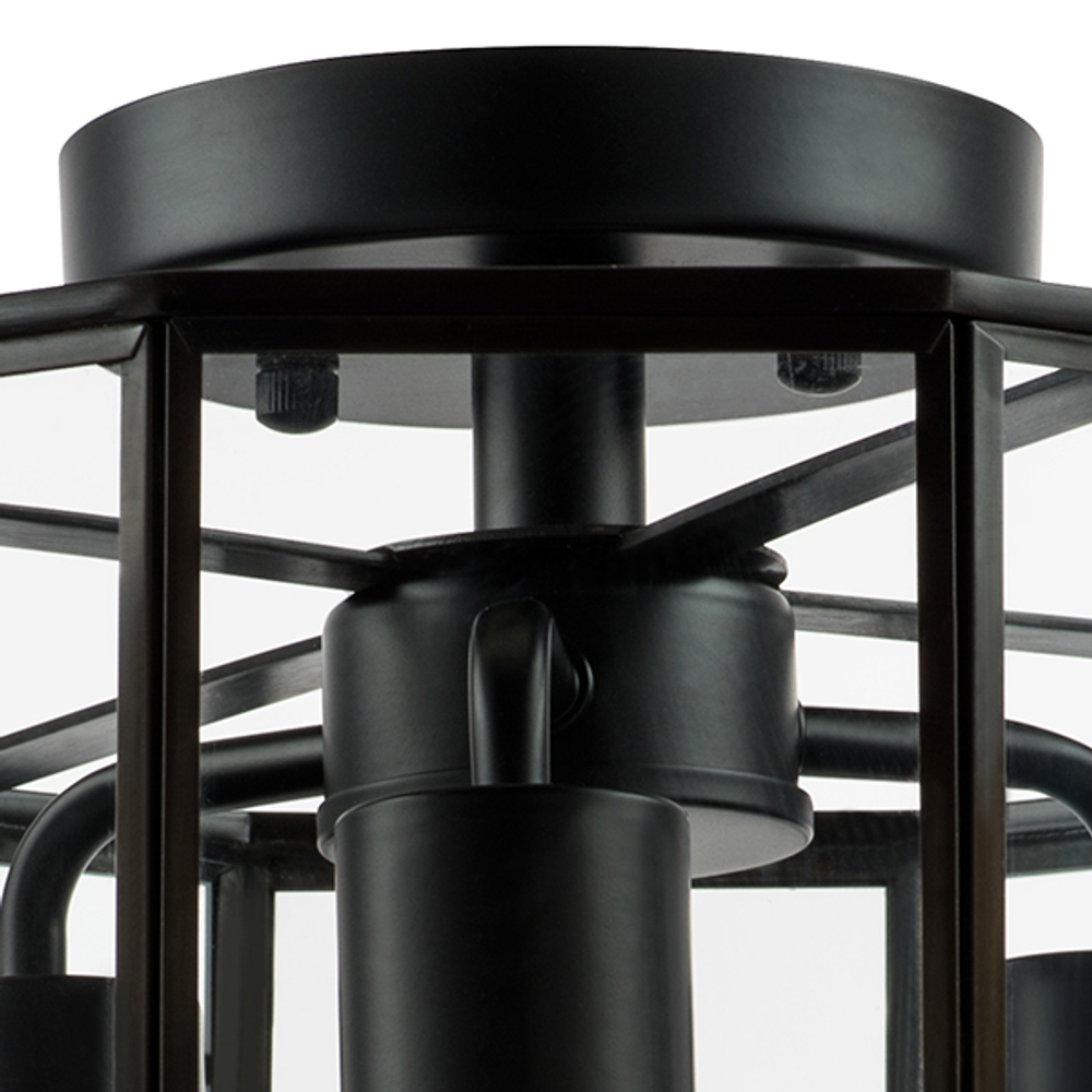 798237 Люстра GENNI 3х40W E27 ЧЕРНЫЙ МАТОВЫЙ/ПРОЗРАЧНЫЙ