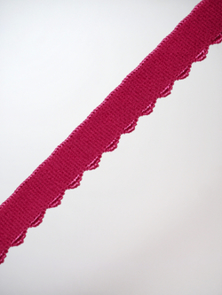 Резинка отделочная малиновая фуксия ажурная ширина 12 мм с учетом фестона