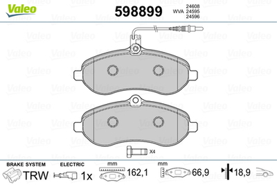 VALEO - 598899-VAL - Brake Pad Set, disc brake