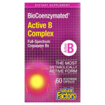 Natural Factors, BioCoenzymated®, комплекс активных витаминов группы B, 60 вегетарианских капсул