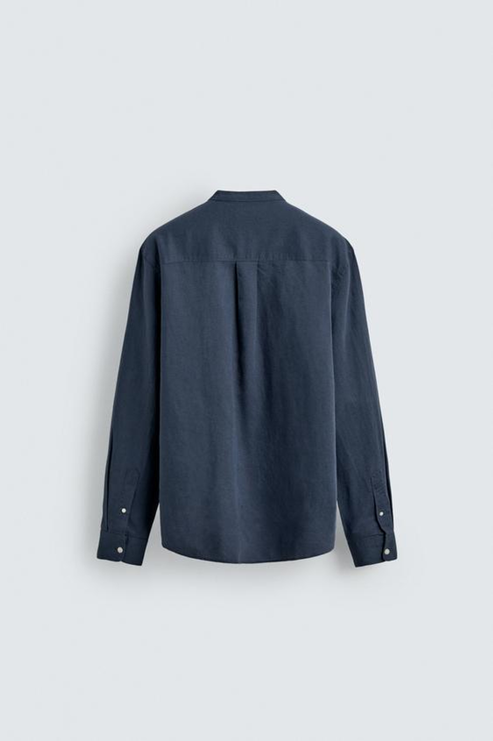 ZARА РУБАШКА RELAXED FIT ИЗ ЛЬНА И ХЛОПКА, ГЛУБОКИЙ СИНИЙ
