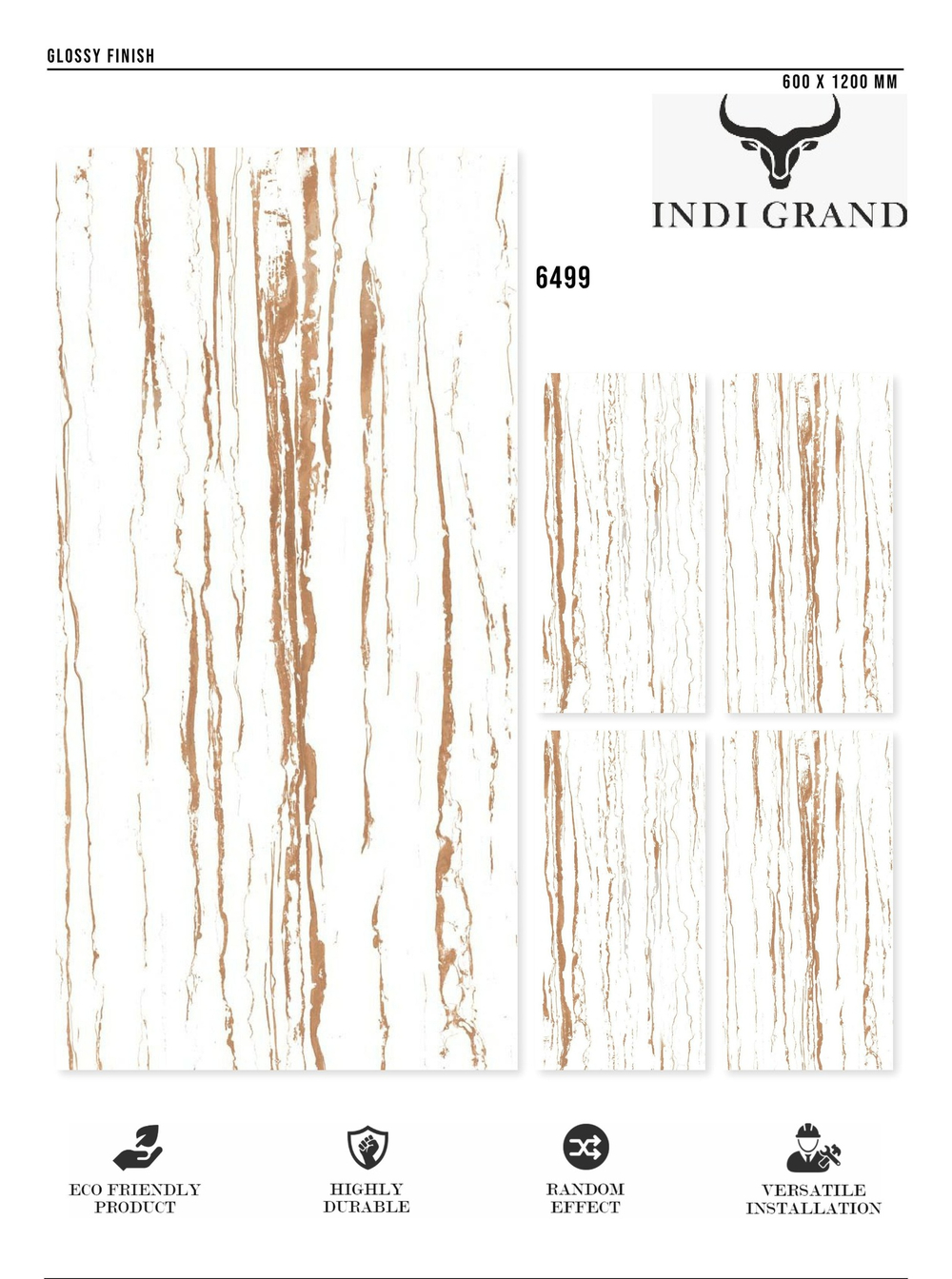 Керамогранит glossy №6, 60х120, 6499