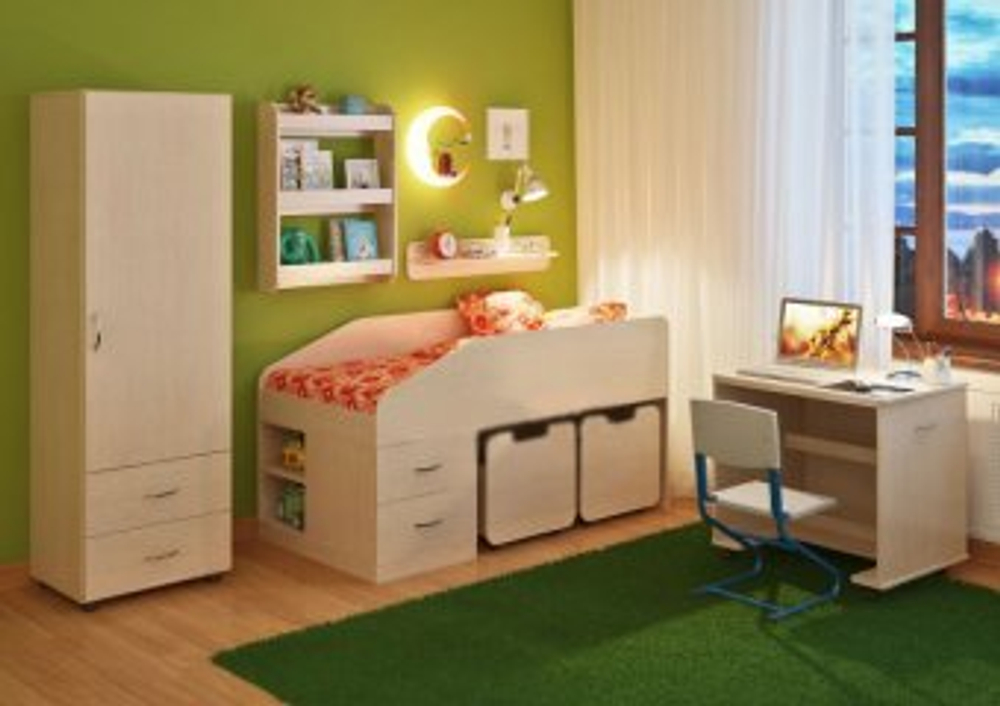 Детская стенка КарИВи Легенда 8  Дуб Молочный  Дуб Молочный