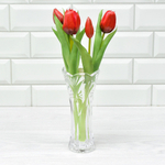 Цветы искусственные Тюльпаны букет 5шт, силикон, цвет красный
